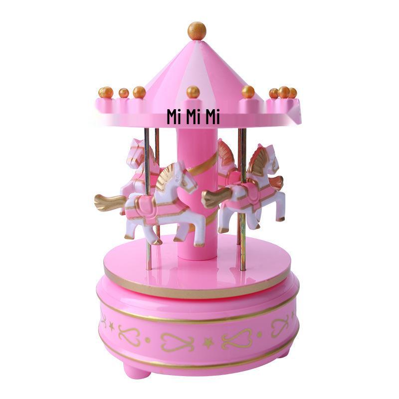 Wind-up Carousel Music Box Cake Decoration - Valentine's Day Gift & Living Room Ornament