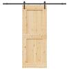 VidaXL Sliding Door and Hardware Kit 90x210 Cm Solid Pine 3332709