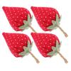 4Pcs Faux Fabric Strawberry Decor Artificial Strawberry Ornaments Lightweight Fake Strawberries for Home Table Centerpiece