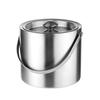 3L Stainless Steel Ice Bucket with Thick Handle, Double-Layer Insulation for Beer, Wine, and More