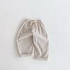 Children's Summer Striped Lace-Up Casual Mosquito-Repellent Pants: Loose-Fitting, Comfortable, Lightweight Linen-Cotton Trousers