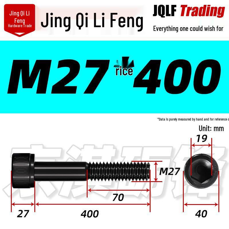 M20-M27 High Strength Blackened Hex Socket Head Cap Screw with Knurled Cylindrical Half Thread