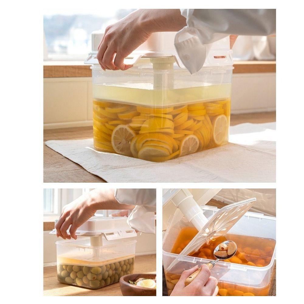 5L Kimchi Press Container Transparent Fresh Keeping Box Portable Ferment Storage Container Travel