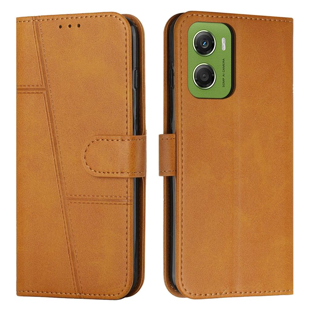 For Motorola Moto G06 4G/G06 Power 4G Leather Phone Case Foldable Stand Wallet Flip Cover with Strap