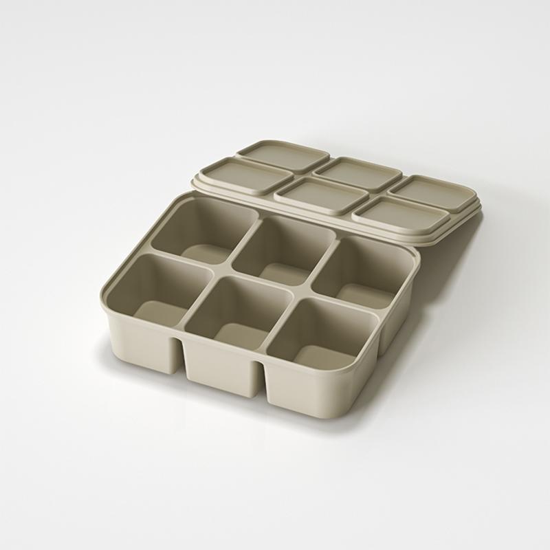 Baby Ice Cube Tray Silicone With Lids Flexible Ice Molds For Beverages,Baby Food Storage Mould, Bpa-Free