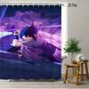 2D Flat Naruto Anime Cyberpunk Kakashi Hatake In Neon City Print Waterproof Shower Curtain For Bathroom Decor