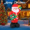 5.9FT Inflatable Toy Santa Claus Wreath Xmas Yard Lawn Party Decoration with LED Lights Christmas Home Supplies Ornaments Gifts