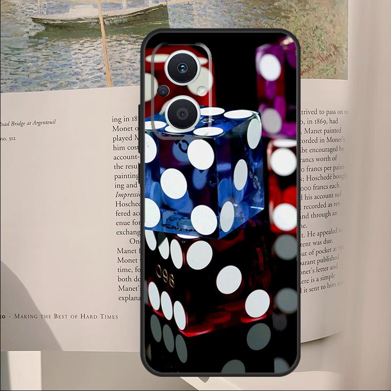 Dices Poker Casino Cover For OPPO Reno 11F 12F 13F 14F 14 10 11 13 Pro 7 8 Lite OPPO Find X8 X6 X5 X9 Pro Case