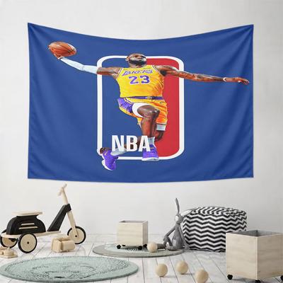 "Basketball Player In Action - NBA Art" Pattern Wall Hanging Tapestry Decorative Tapestry Home Decor for Bedroom and Living Room