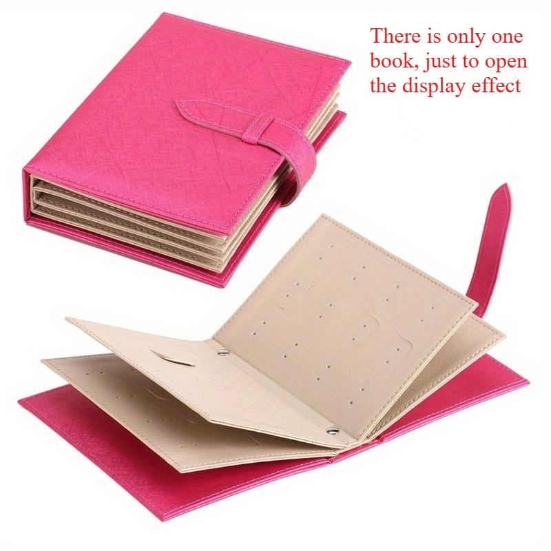 1pc Creative Book Shape PU Leather Earrings Storage Bag Earrings Studs Eadrops Organizer Portable Storage Bag Large Capacity