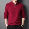 Men's Stand-Up Collar Half-Zip Long Sleeve Pullover for Autumn & Winter