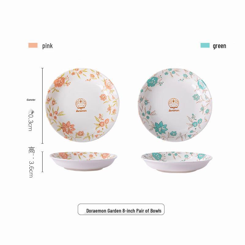 Doraemon Garden 8-inch Ceramic Bowl Set
