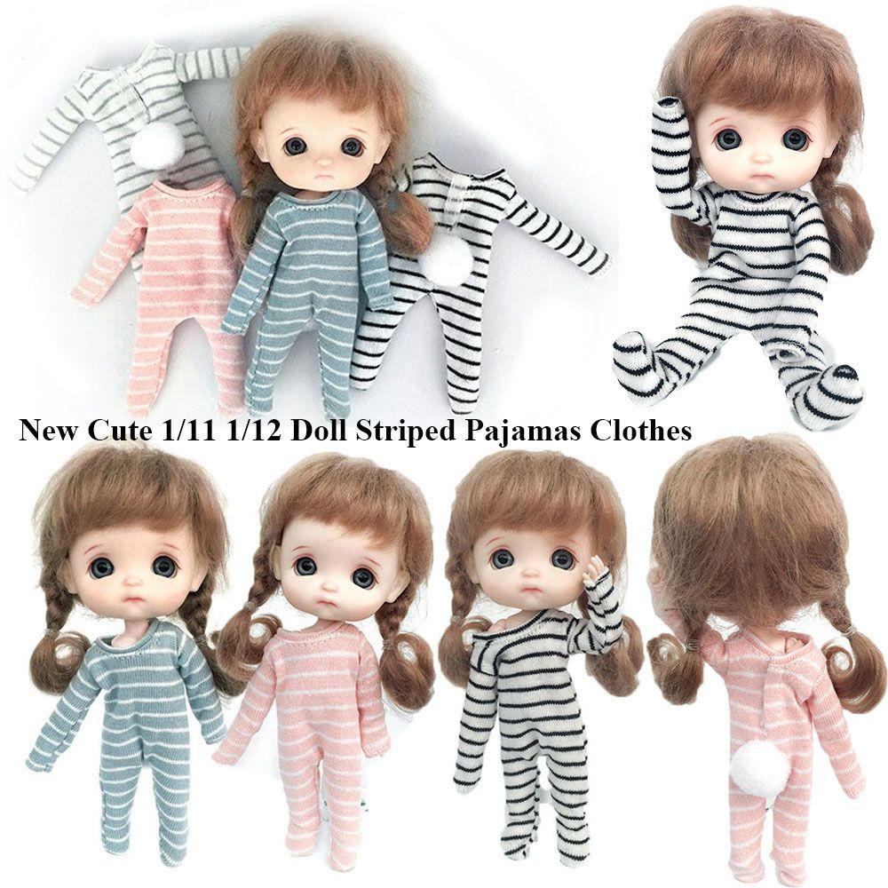 Doll Accessories Doll Striped Pajamas 1/111/12 Doll Clothes Doll Sleep Clothes New Cute Clothes