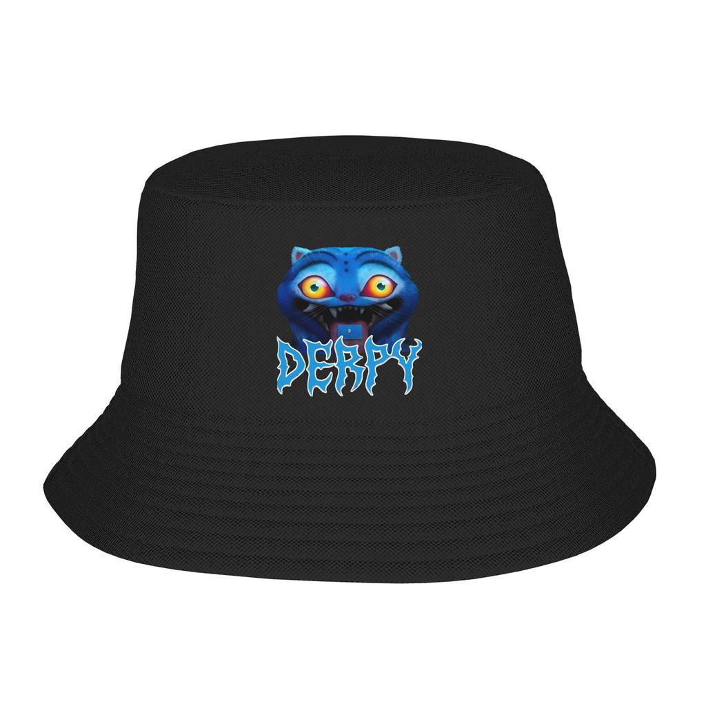 Men Women Bucket Hats Derpy Tiger Cat Vocation Getaway Headwear Packable Fisherman Hats Huntrix Kpop Demon Hunters Boonie Hat