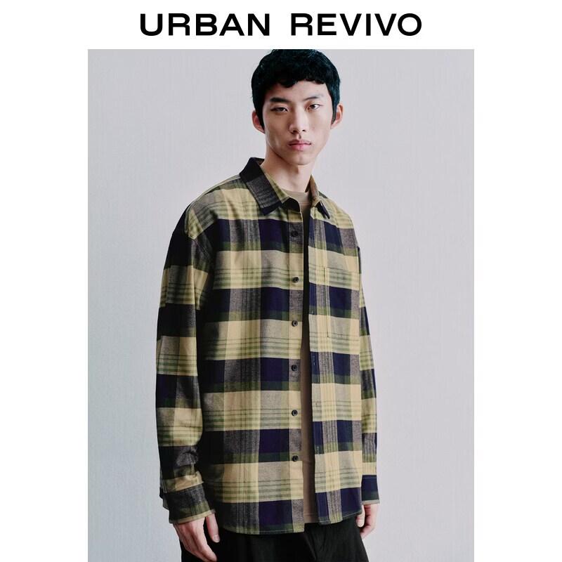

UR Men s Embroidered Plaid Cotton Button-Up Shirt XL
