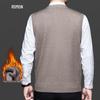 Luomeng Men's Fleece-Lined Business Casual Knitted Vest