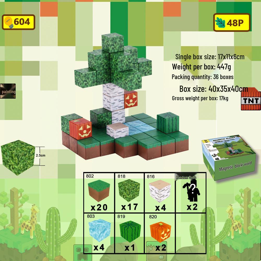 Mini Magnetic Cube Blocks Toy - 2.5cm Building Set Single Piece Size: 2.5cm