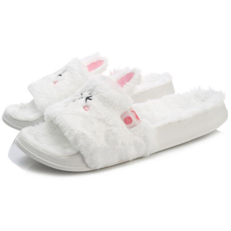 Li Ning Line Friends X  Suede Trendy Silent Slide Sandals Unisex Footwear AGAQ031-4