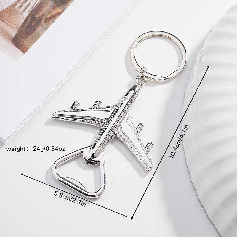 Creative Airplane Bottle Opener Keychain Metal Keyring Travel Lovers Gift Portable Multifunctional Beer Cap Opener Key Accessory