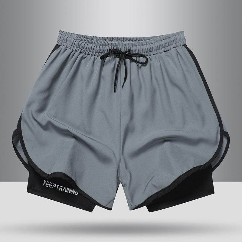 Men's Summer Sports Basketball & Running Shorts, Lightweight Two-in-One Design, Mid-Length for Training & Casual Use