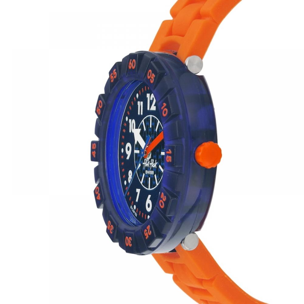 Flick Flack Fcsp103 Città della Vita Arancio Mattone Orologio in Poliuretano per Bambini