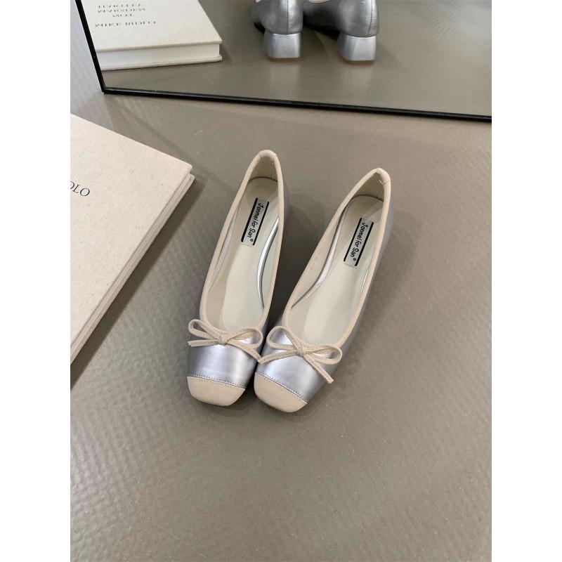 Fang Heel Gentle Grandma Single Shoes Women s Shoes New Spring Black Doudou Fine Heel Ladle Shoes Women 39 серебряный 3290₽