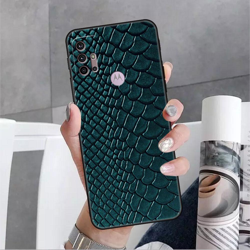 

Чехол со змеиным принтом для Motorola G30 G60 G22 G9 Play G82 G52 G8 G9 G50 One Fusion Edge 20, черные мягкие чехлы для телефона One Fusion Plus