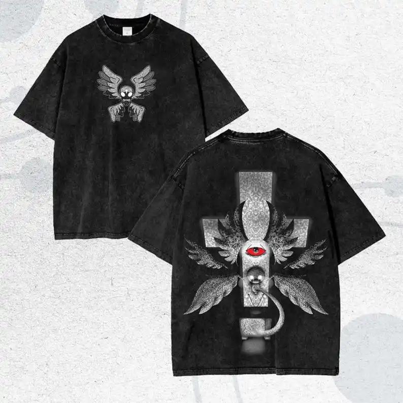 

The Binding of Isaac Indie Horror Game Washed Tshirt Personality Clothes Suitable for All Seasons Plus Size Unisex Streetwear L белый