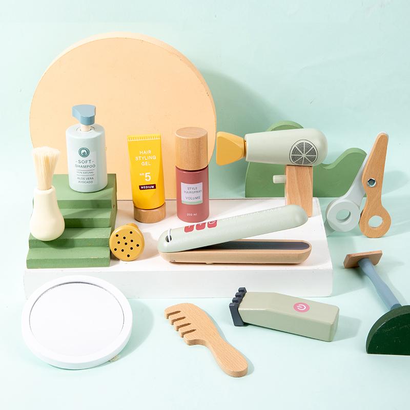 Wooden Simulation Makeup, Playing House, Children's Toys, Hair Dryer, Cosmetics, Princess Dressing, Girl's Birthday