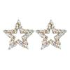 Geometric Rhinestone Inlaid Star Alloy Earrings - Multi-Color Light Luxury Design