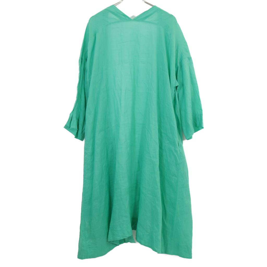 PLAIN PEOPLE Green linen gown coat coat 9 greenUsed