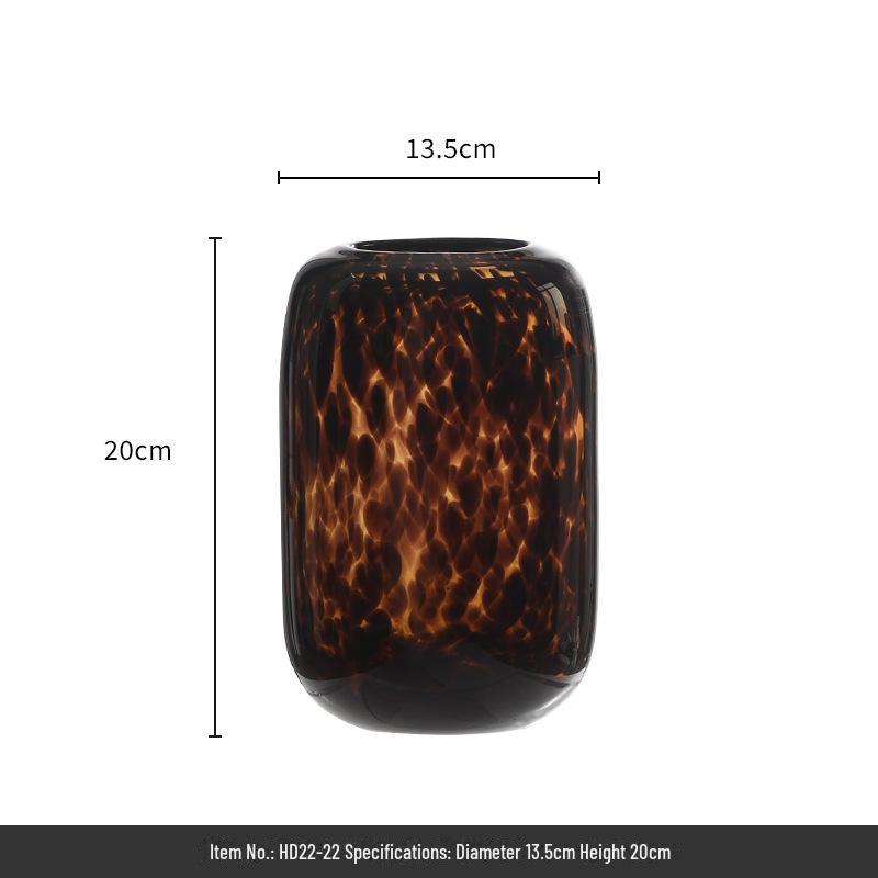 

Стеклянная ваза с леопардовым принтом Amber - дизайнерский декор для дома для гидропонных растений