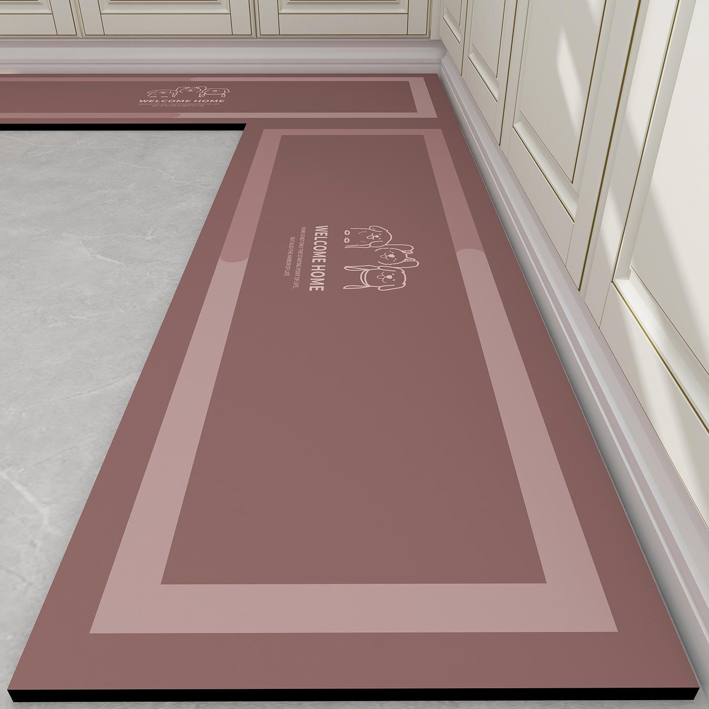 

Rug for Kitchen Pvc Leather Waterproof Floor Mat Oil-Proof Non-slip Foot Mats Home Decor Long Carpet Tappeto Cucina 1pc 50x80cm