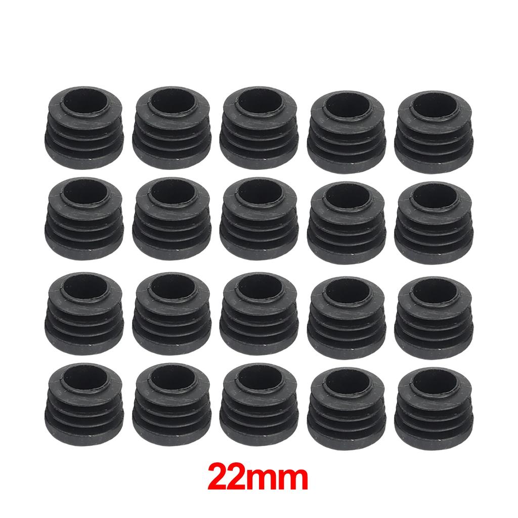 20-100pcs Round Steel Pipe Plastic Hole Plug Furniture Chair Leg Ladder Glide Protection Blanking End Cap Tube Pipe Insert Plugs