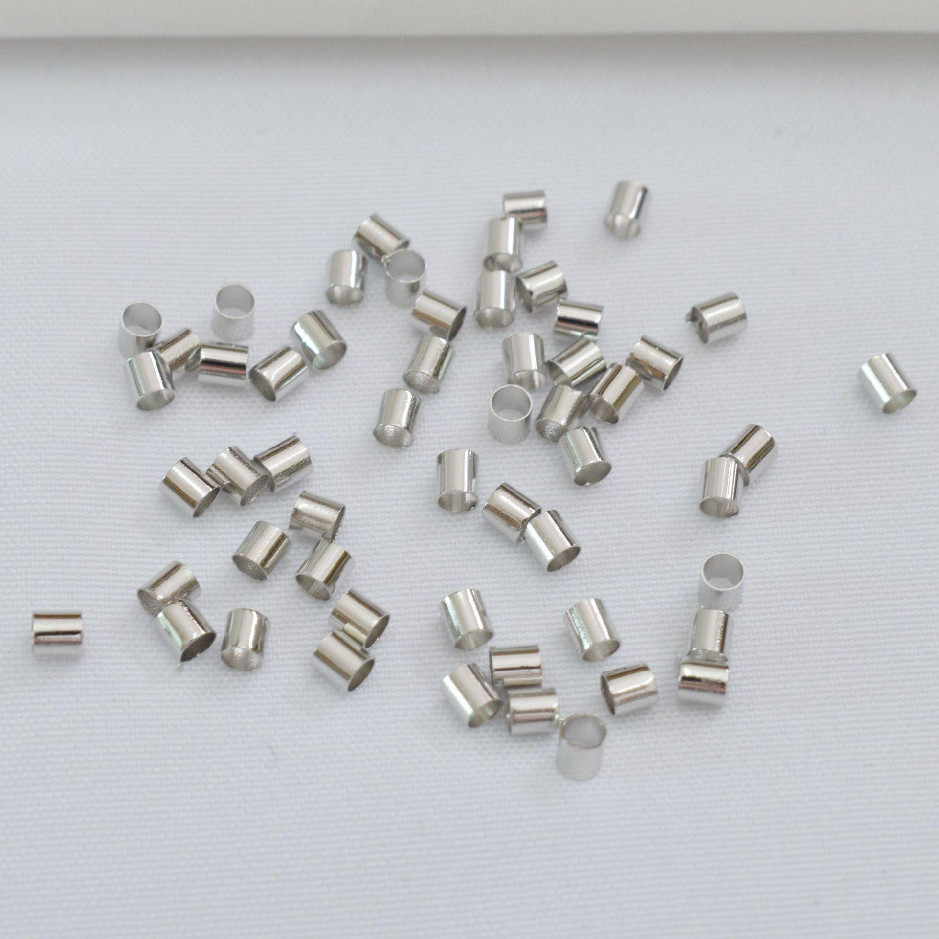 

10g Color Retention 14K Gold-Coated Positioning Tube Round Tube Lock Diy Handmade Squashed Straight Tube Ending Bead Spacer Material L31 3.0mm (1 gram has 37 pieces)