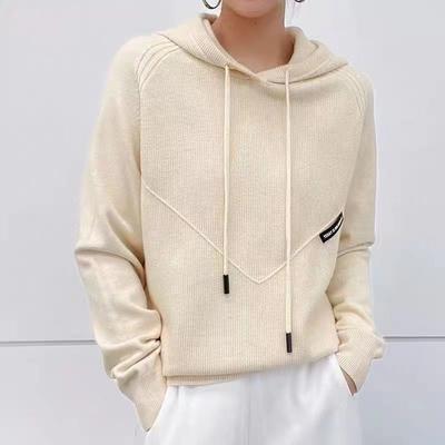 Mikina s kapucí Dámská Podzimní a Zimní Volný Ležérní Styl Mikina Pletenina Módní Zahraniční Styl Top s Dlouhým Rukávem