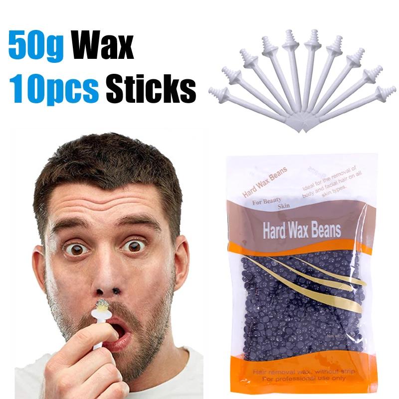 

50PC Nose Hair Stick Wax Bean Set Portable Painless Easy Quick Nose Hair Removal Tool Wax Cleaning Tools Accessories Unisex