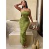 Explosive Autumn New Slim Backless Tie-dyed Tube Top, Dress, Women