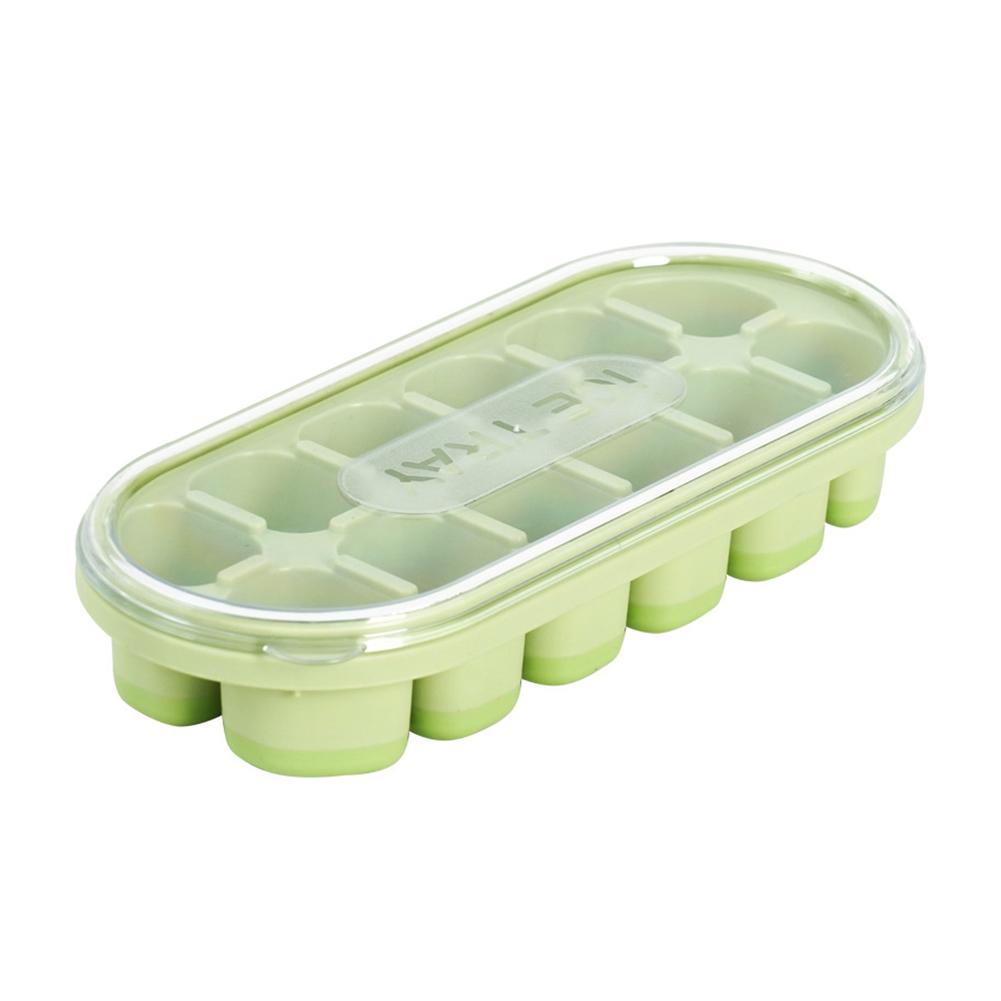 12 Grids Ice Cube Trays Silicone Ice Cube Mold with Removable Lid DIY Homemade Popsicle Mold for Cocktail Freezer Kitchen Gadget