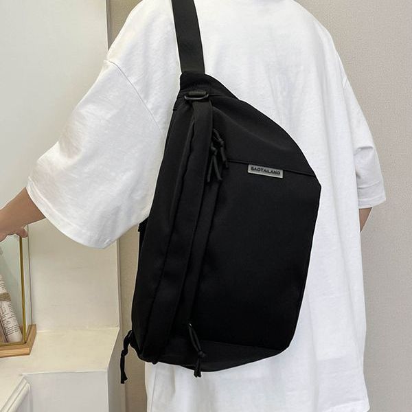 Trendy brand messenger bag boys casual Japanese big backpack sports fanny pack diagonal straddle women's shoulder bag male trendy student breast bag