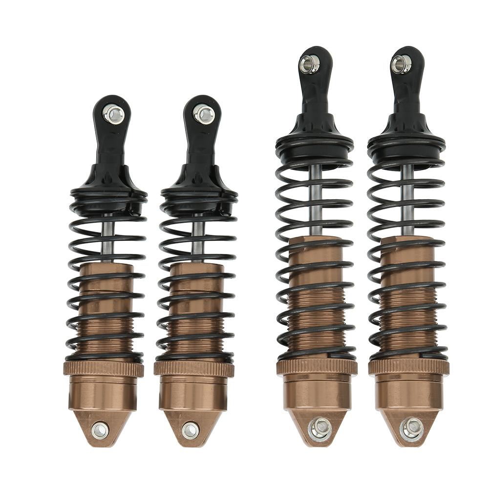 4pcs Aluminum Alloy Metal Front Rear Shocks Struts Damper Fit for 1 10 Traxxas SLASH RC CarLight Coffee