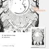 Moon Tarot Card Zodiac Chart Wall Art Mural Retro Occult Tattoo Flash Sheet Canvas Painting Witchy Palmistry Posters Wall Decor
