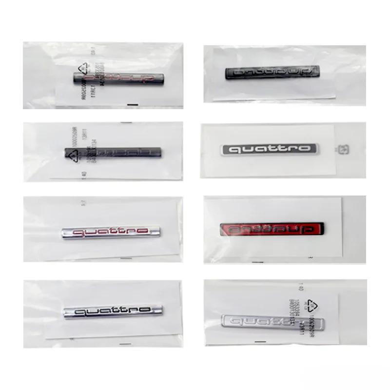 1Pc ABS Car Sticker Quattro Logo A3 A4 A5 A6 B7 Q7 B8 TT RS3 RS4 R8 A8 A7 Q5 Q3 C7 S3 B5 Q2 Rear Trunk Emblem Decoration