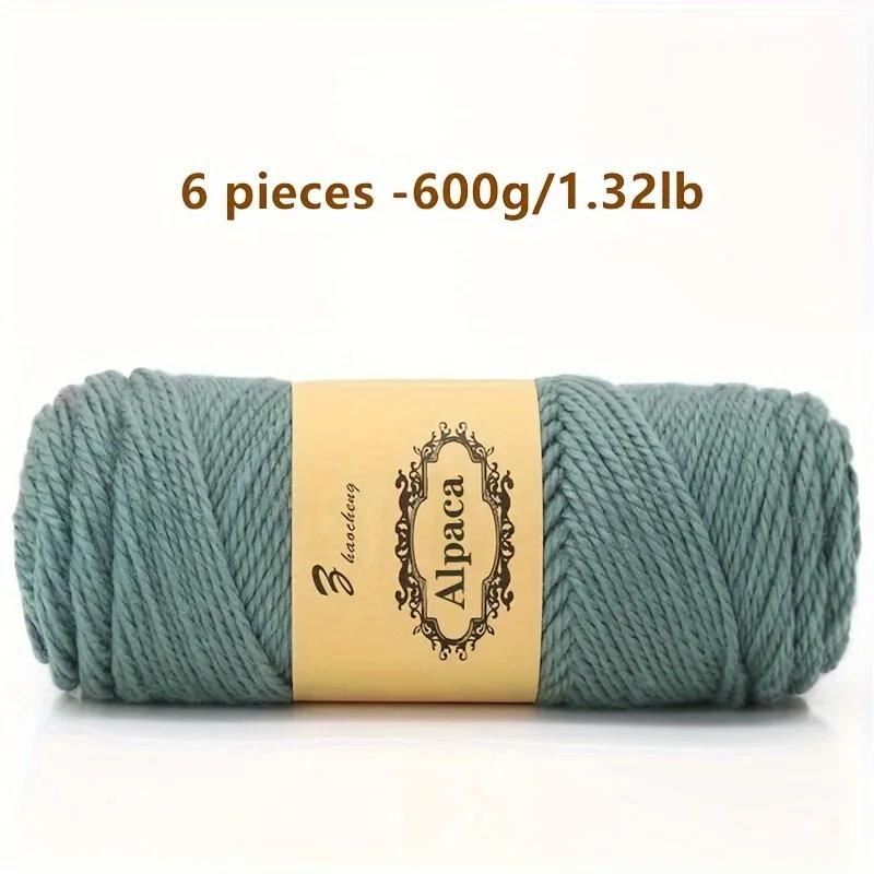 6 Pcs Premium Soft & Durable Alpaca Blend Yarn Worsted Weight, Perfect for Knitting Sweaters Assorted Colors