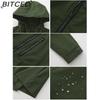 BITCED Women's Outdoor Sports Water-Resistant Trench Coat with Hood Long-Sleeved Spring/Autumn Loose-Fit Casual Windbreaker