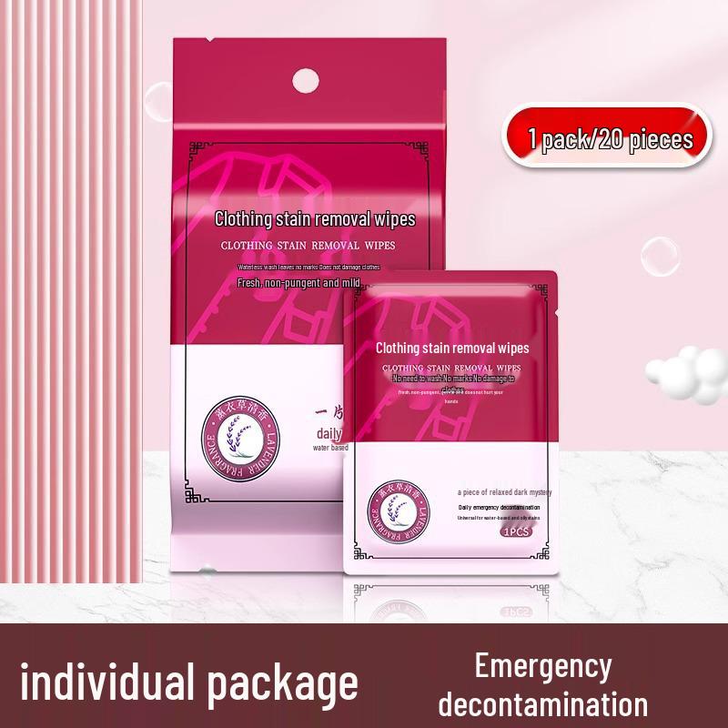 Stain Remover Wipes: Oil-Free, Hand-Free, Individually Packaged for Easy Carrying