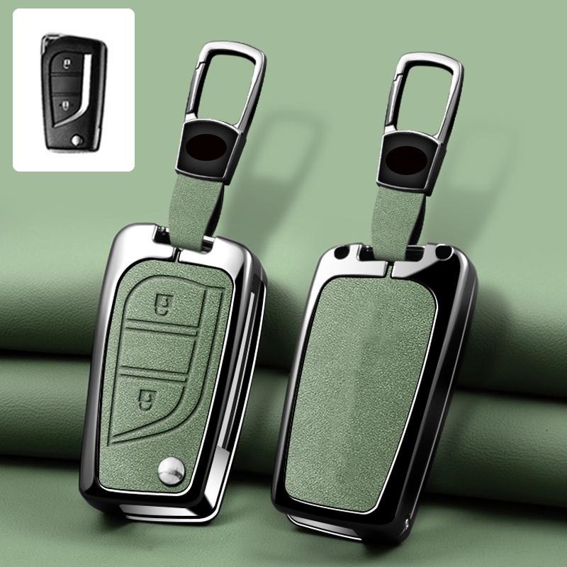 Zinc Alloy Leather Car Key Case For Toyota Auris Corolla Avensis Verso Yaris Aygo Scion Tc Im Camry Rav4 Forturner Hilux Key Fob