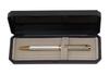 Takizawa Brass Hexagonal Rotating Ballpoint Pen with Gold Leaf In a Black Mm Brass Hexagonal Engraved Handle Rotating Ballpoint Fully Silver