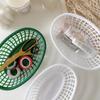 1Pc Storage Basket Retro Style Plastic Colour Desktop Storage Unique Hollow Out Snack Plate Drain Basket