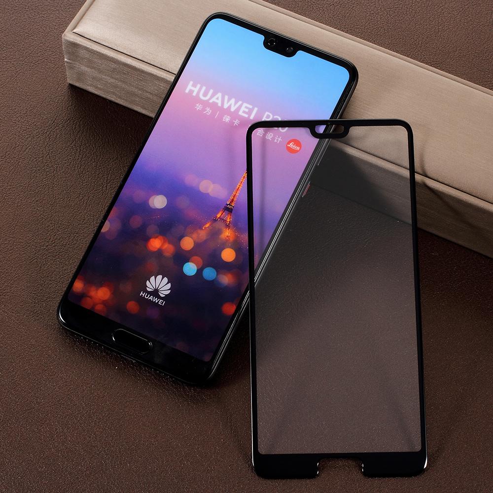 

5D 9H Tempered Glass Full Size Screen Guard Film Arc Edges for Huawei P20 Black